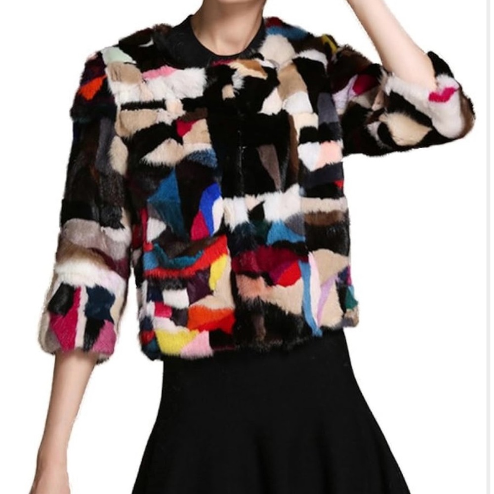 Multicolor Patchwork Women's Jacket - image 2